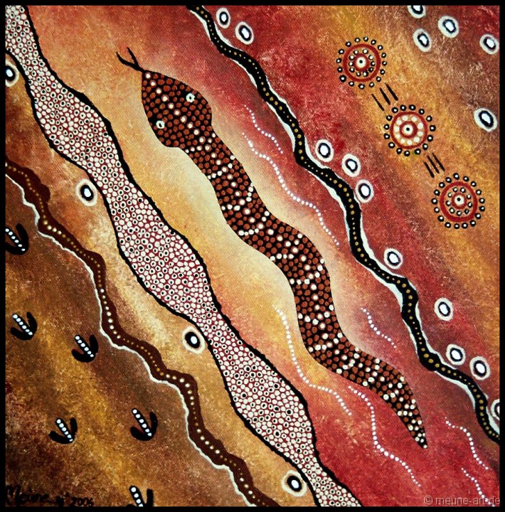 17 Schlange Acryl auf Leinwand;
30 x 30 cm